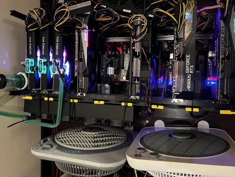 3090/3080Ti dual mining rig. Equivalent 775MH