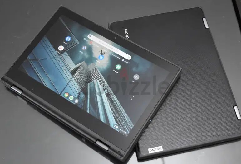 Lenovo Chromebook 2021 – ENG/Arabic Keys – Touch Screen X360 2 in 1 4gb Ram Play Store