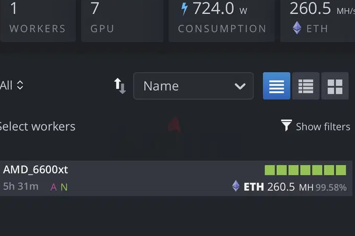 Mining rig | 260 Mh/s ETH | 7x gpu