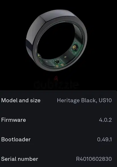 OURA ring Heritage Black size 10