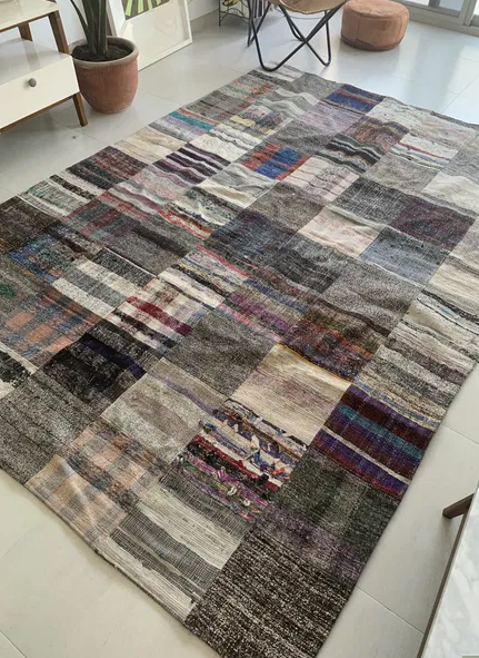 NEW LOWER PRICE – Extra large vintage overdyed Turkish rug
