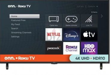 onn. 43inch 4K UHD LED Roku Smart TV HDR